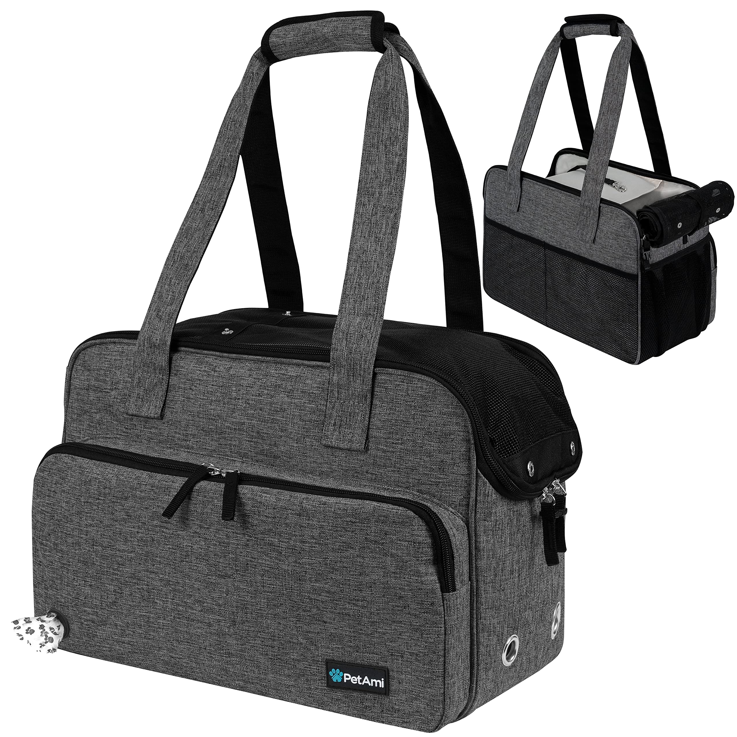 PetAmi small dog purse carrier shows airline-approved breathable mesh for comfortable travel