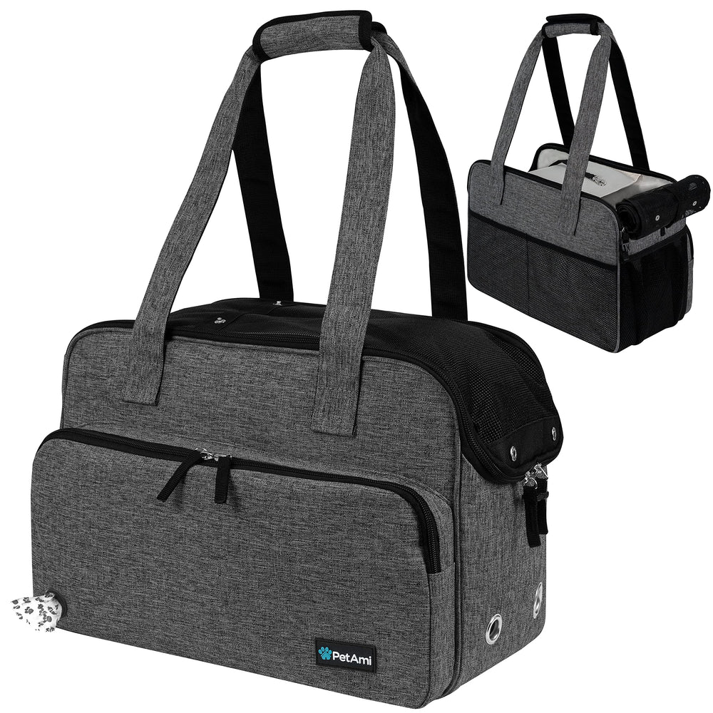 PetAmi small dog purse carrier shows airline-approved breathable mesh for comfortable travel