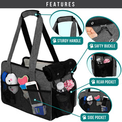 PetAmi purse carrier includes a poop bag dispenser for clean-up on the go