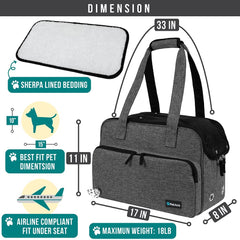 PetAmi purse carrier with sherpa bed provides a cozy resting spot during trips