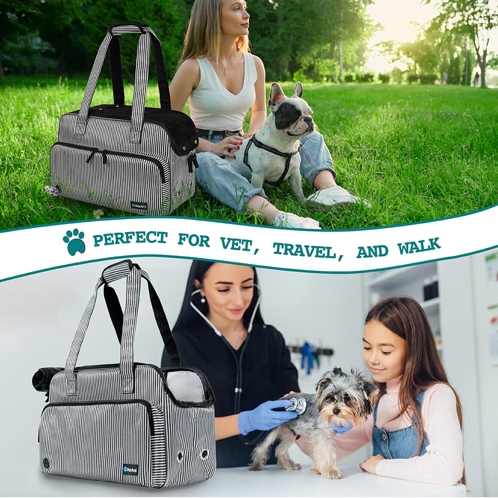 PetAmi carrier with cozy sherpa bedding provides rest on trips