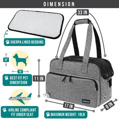 PetAmi carrier top-entry design for easy pet access at airports or doors