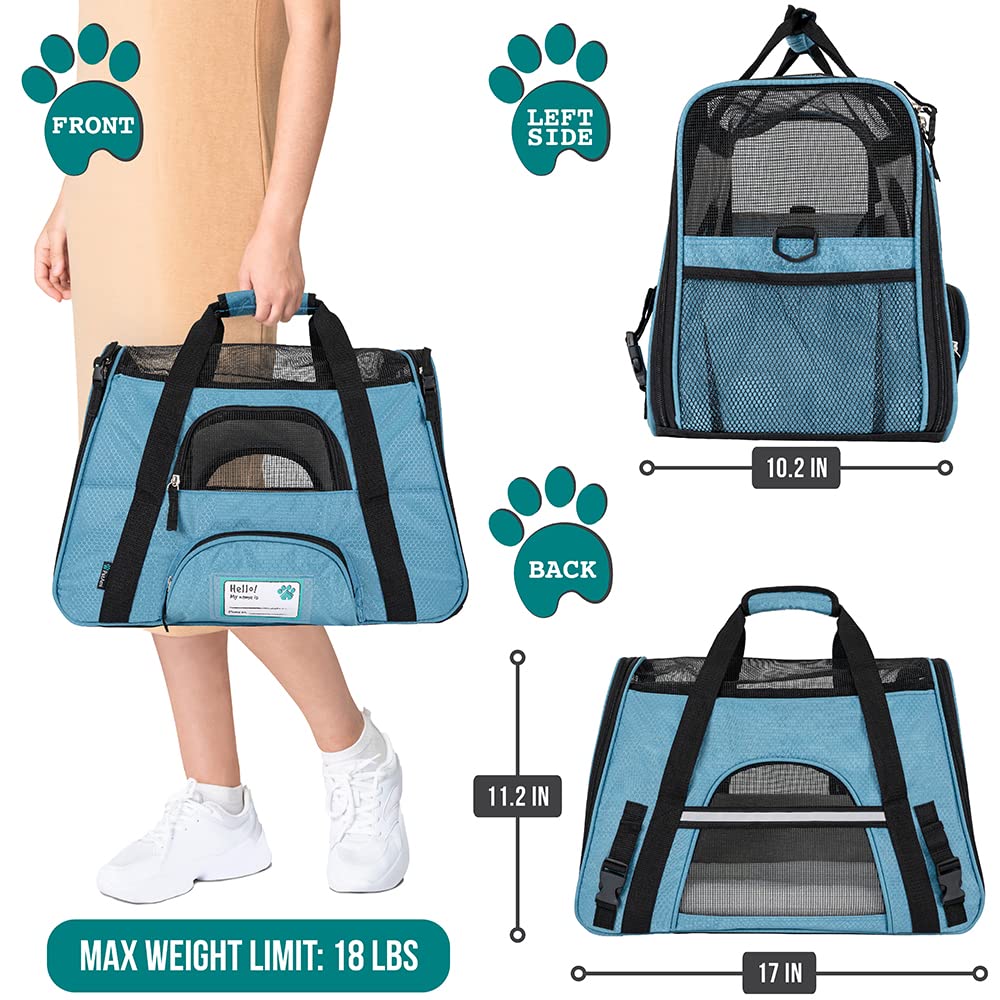 PetAmi soft-sided carrier with breathable mesh for cool comfort