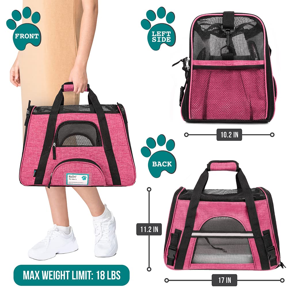 PetAmi soft-sided carrier with ventilated mesh keeps pets cool during trips