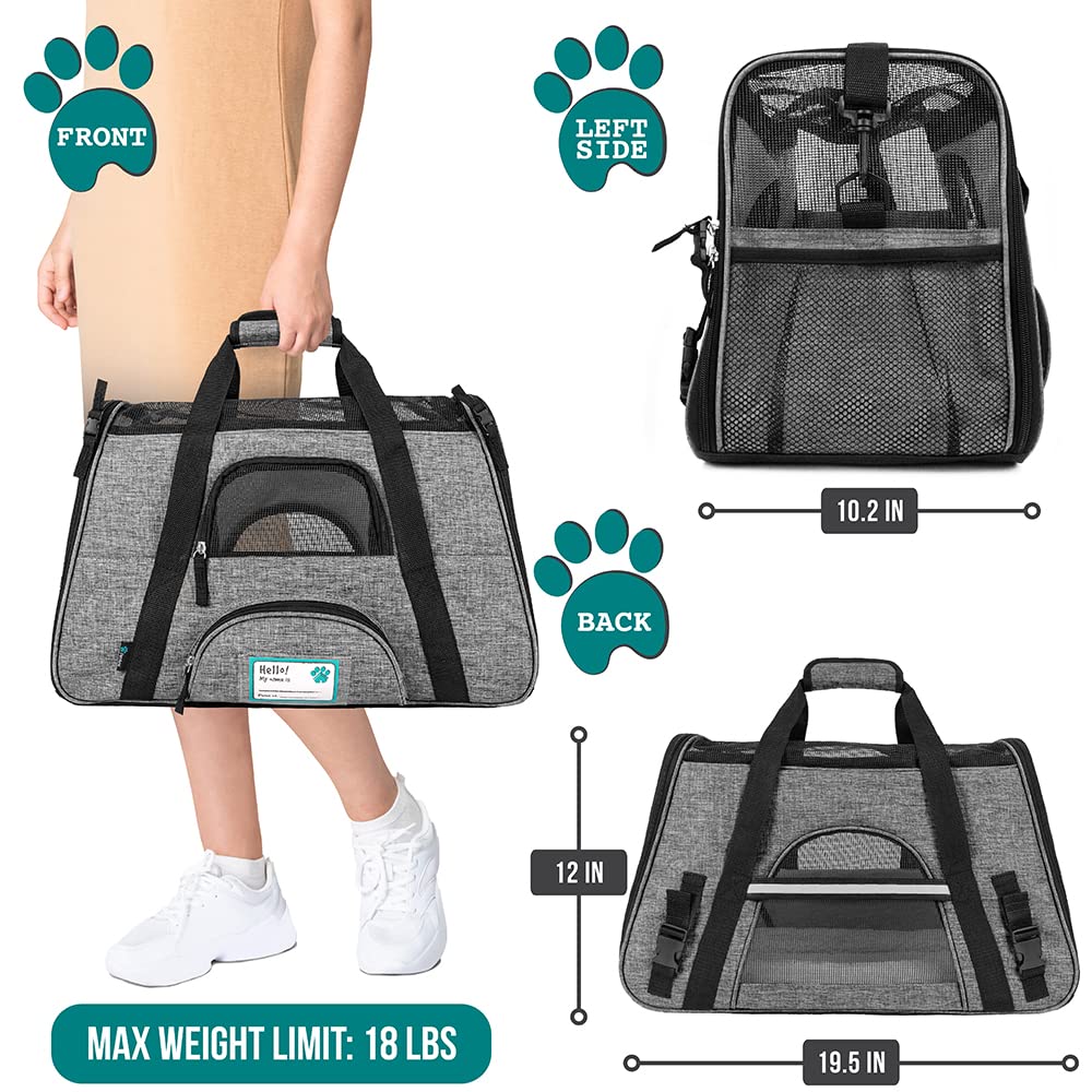 PetAmi soft-sided carrier with ventilated mesh for airflow