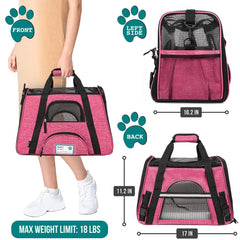 PetAmi soft-sided carrier with ventilated mesh keeps pets cool during trips