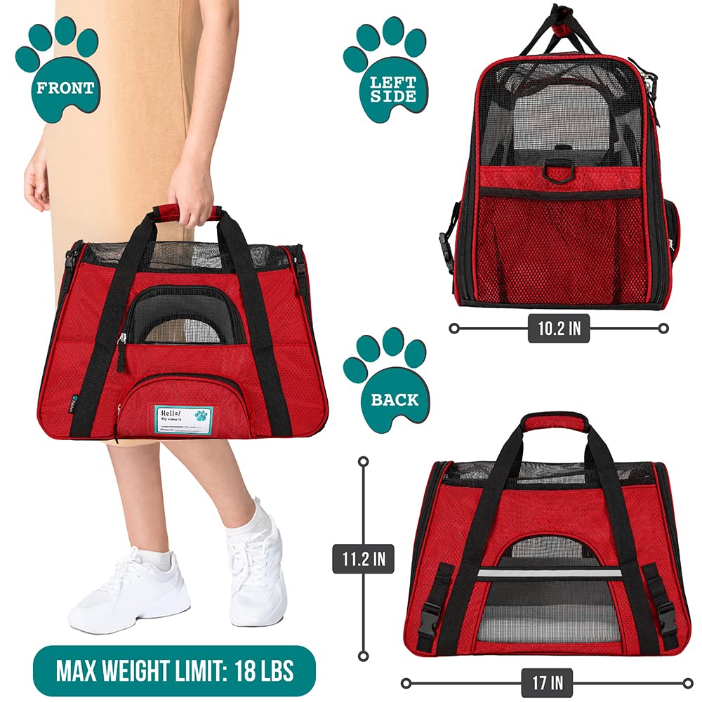 PetAmi soft-sided cat carrier showing ventilated design for airflow