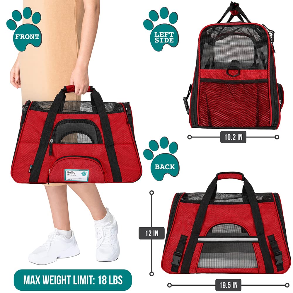 PetAmi soft-sided cat carrier with ventilation for comfort