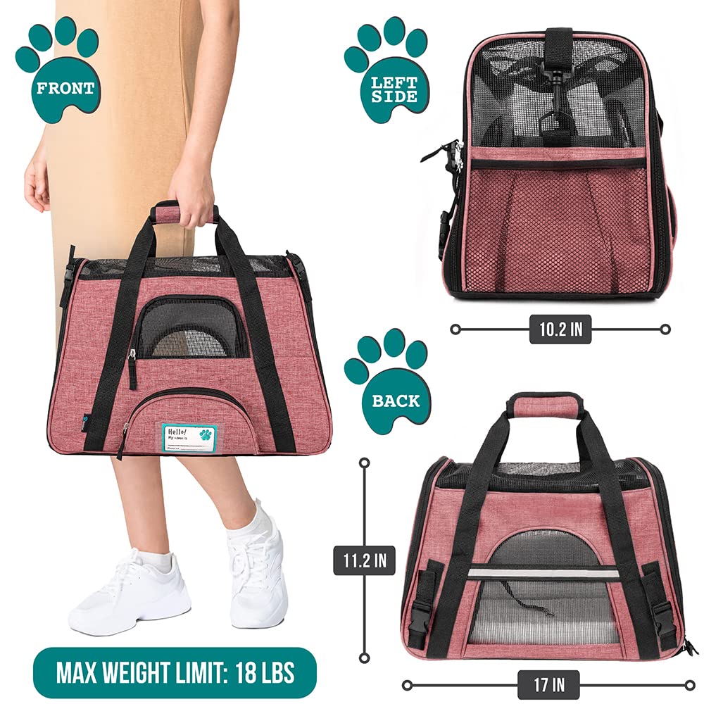 PetAmi soft-sided dog carrier side ventilation keeps your pet comfortable during trips.