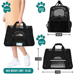 PetAmi soft-sided dog carrier for small dogs, lightweight and secure.