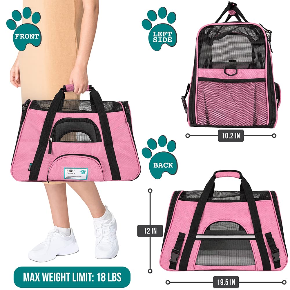 PetAmi soft sided carrier with ventilated mesh for airflow during car rides