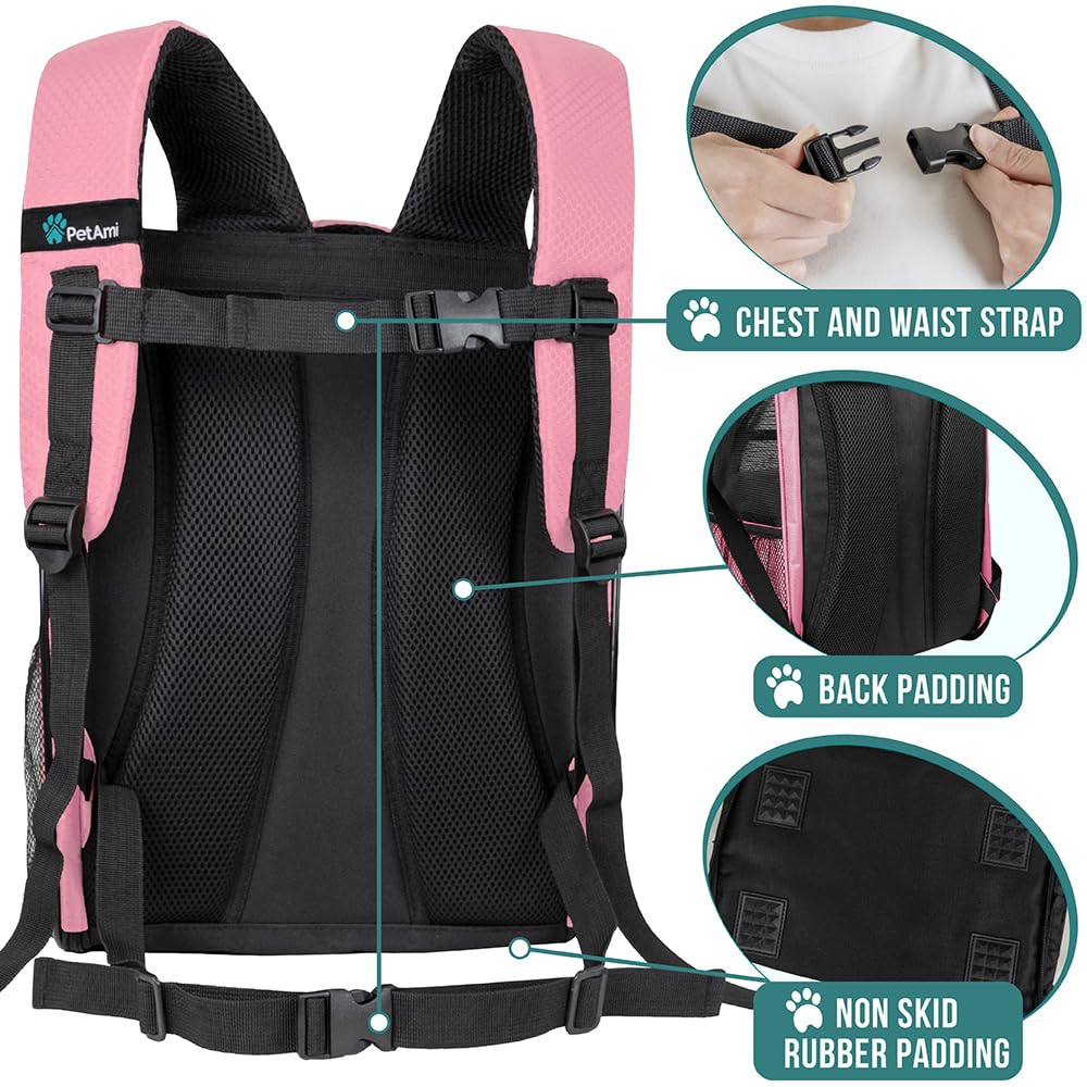 PetAmi structured backpack maintains shape with durable 600D polyester