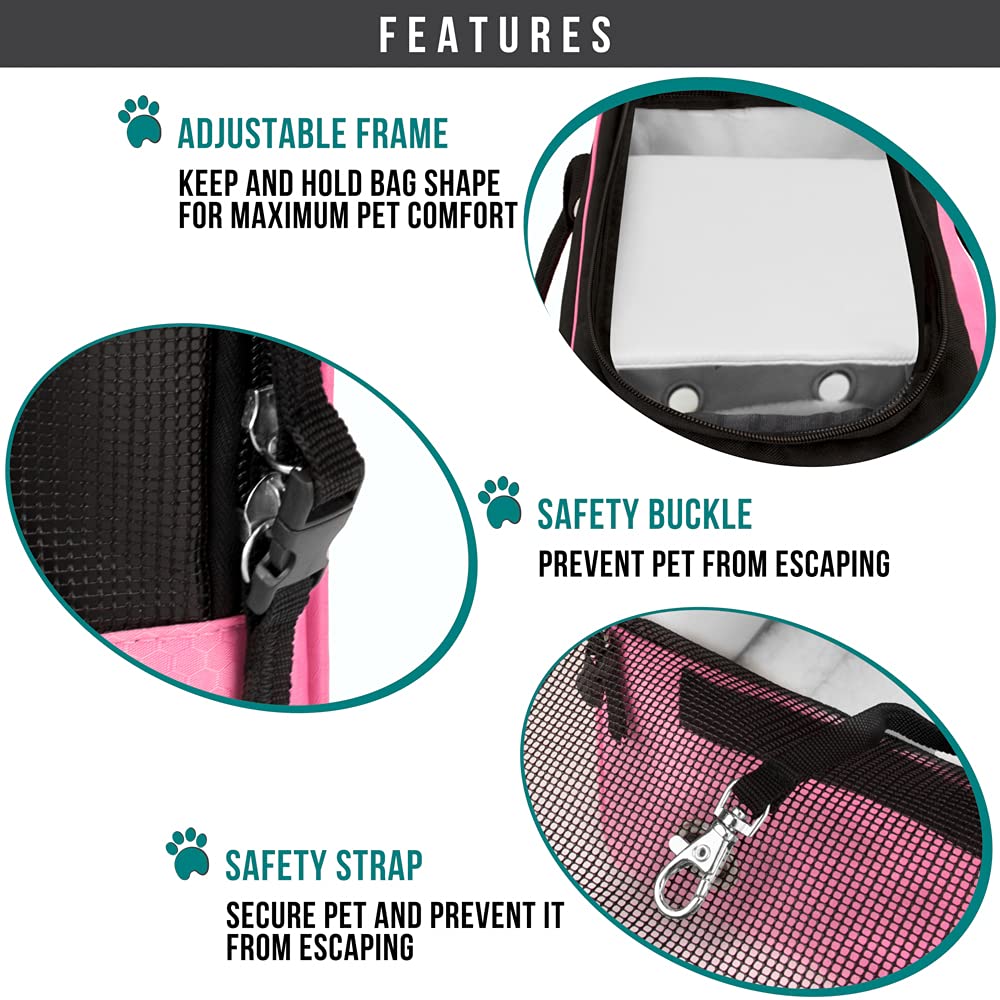 PetAmi top-entry tote with privacy flap and safety zippers.