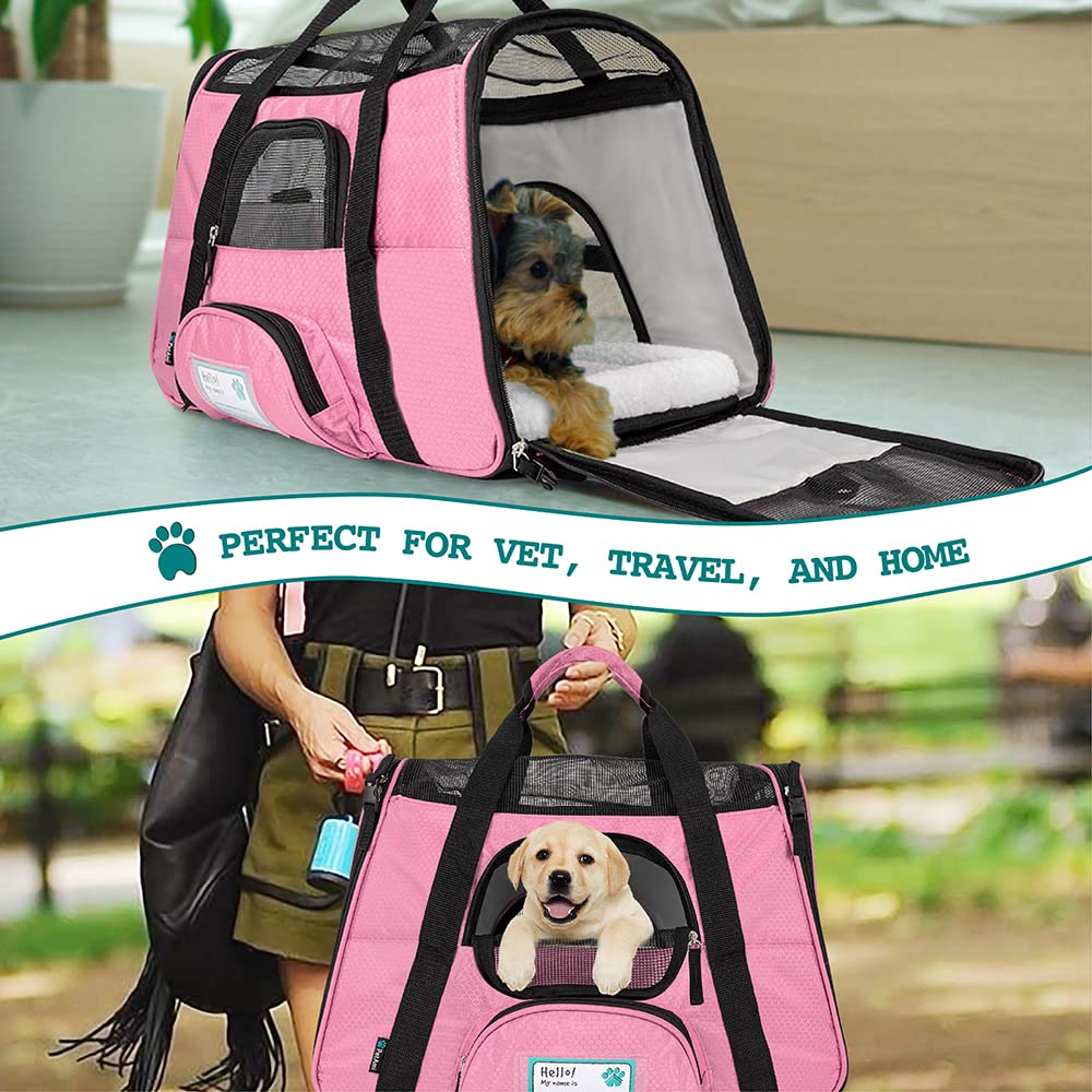 PetAmi front pocket and ID tag organize essentials during trips.