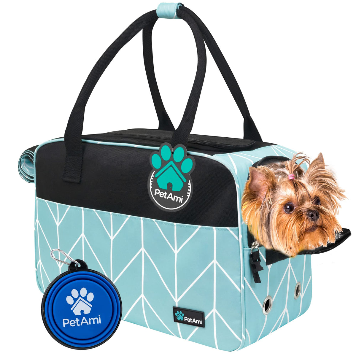 PetAmi dog purse carrier under-seat—airline-friendly design for travel