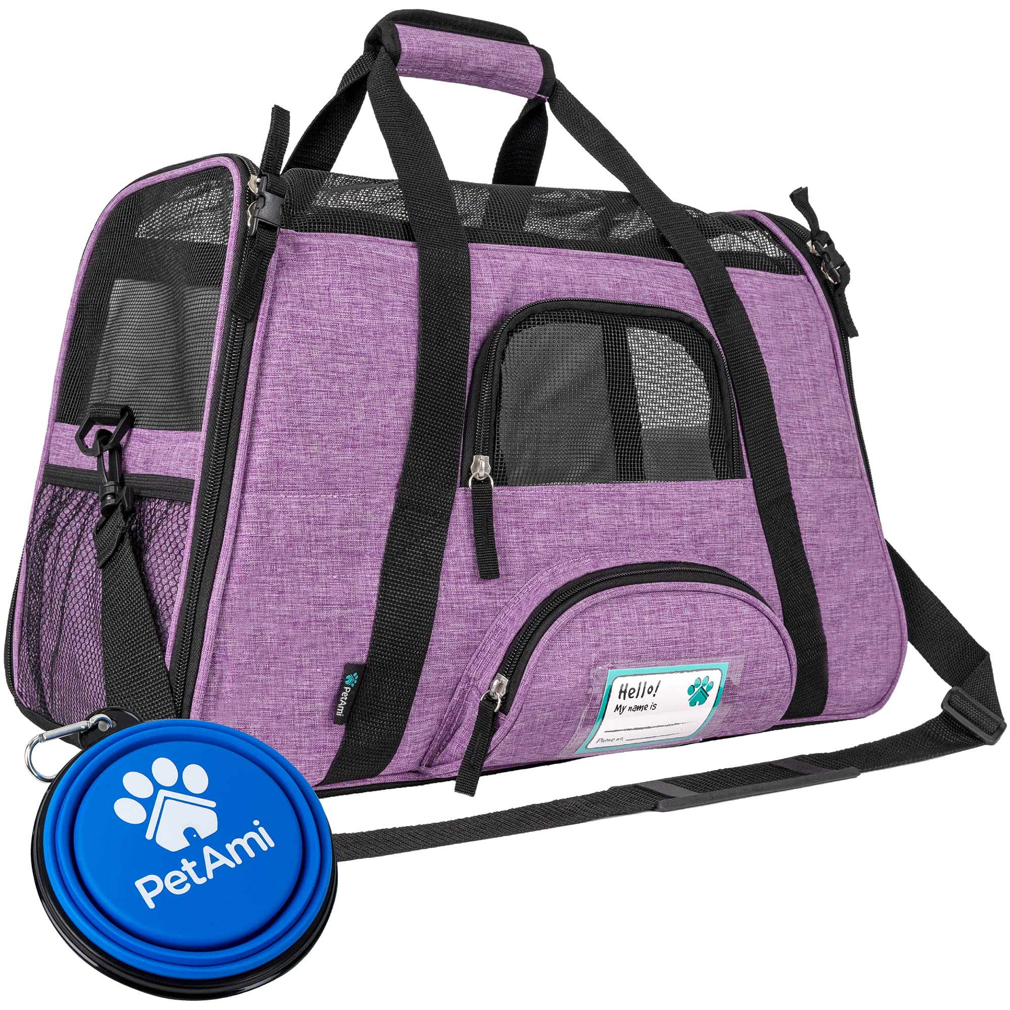 PetAmi under-seat airline cat carrier showing compact travel design