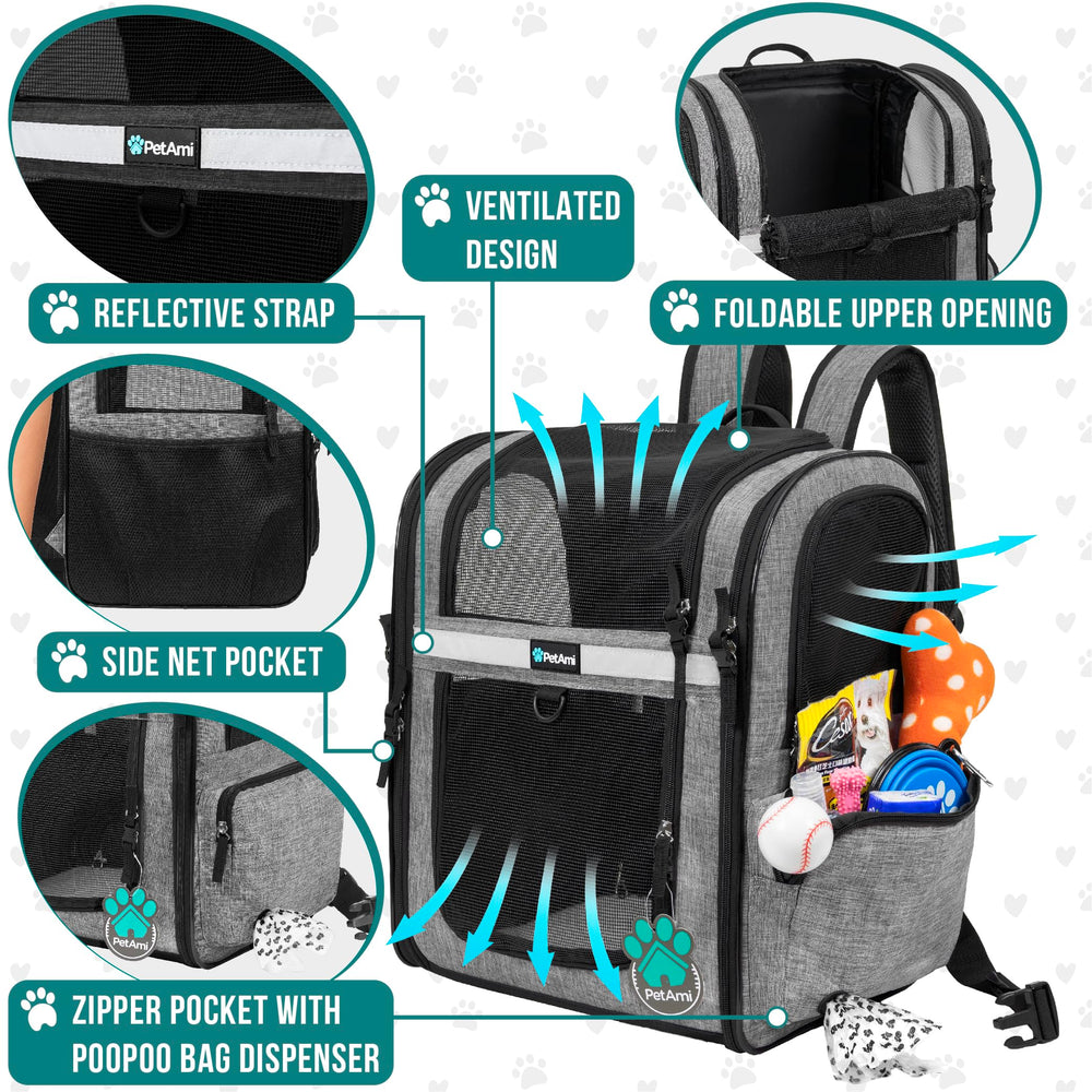 PetAmi ventilated mesh design provides airflow for comfortable travel