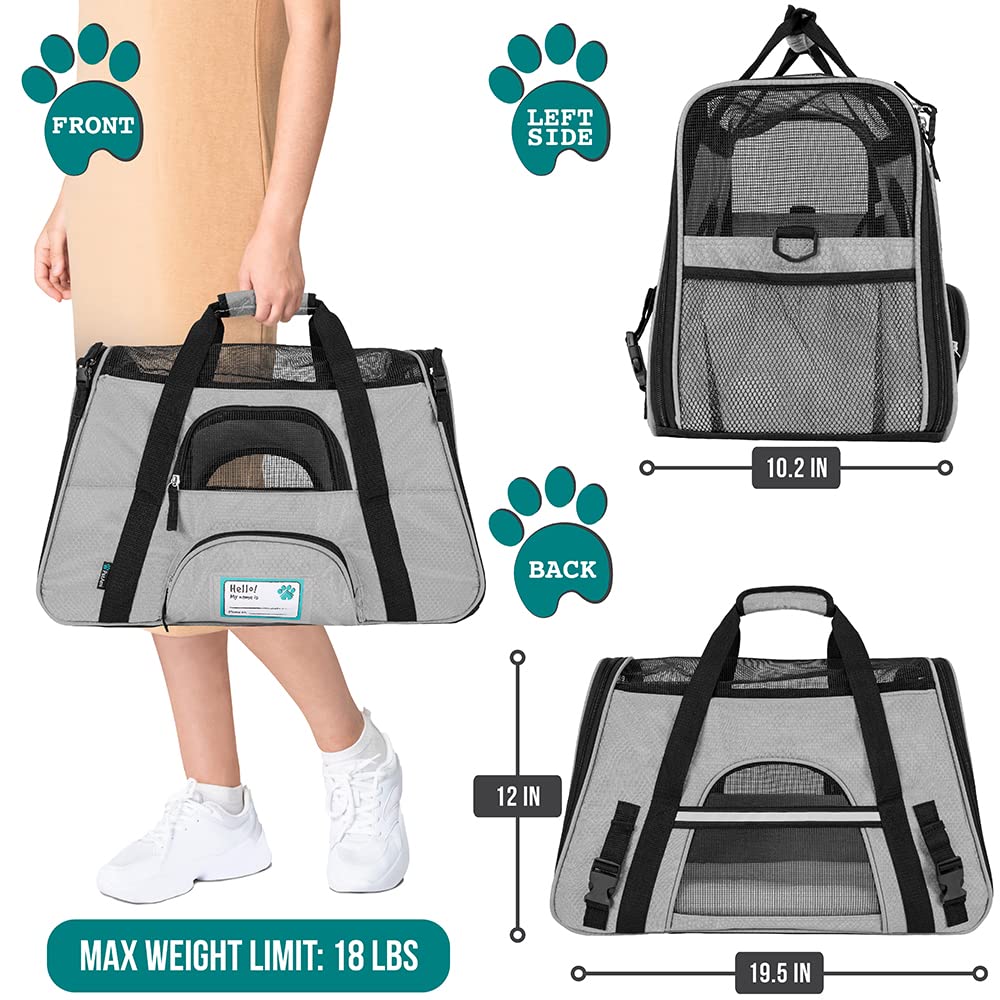 PetAmi ventilated mesh cat carrier for breathable comfort