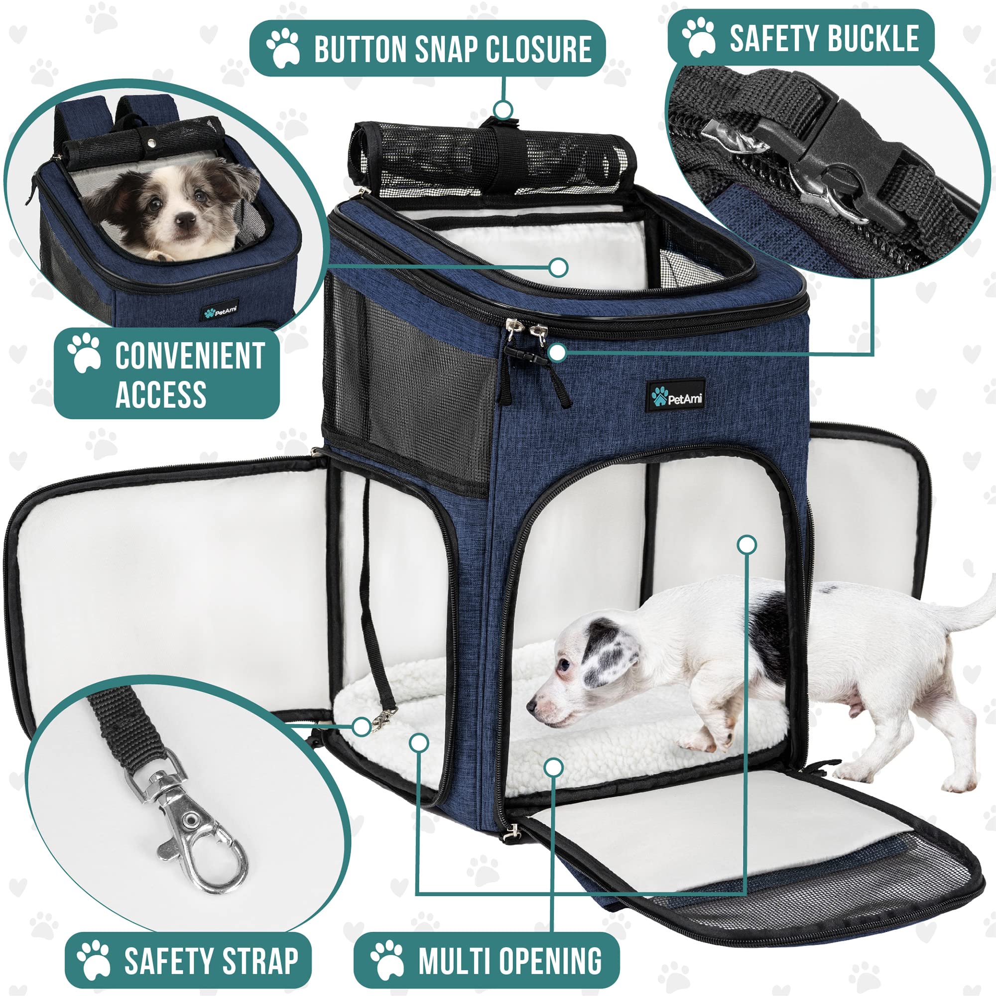 PetAmi ventilated mesh windows showcase airflow ideal for pet comfort on hikes