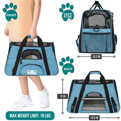 PetAmi ventilated soft carrier with mesh ensures airflow for comfy travel.