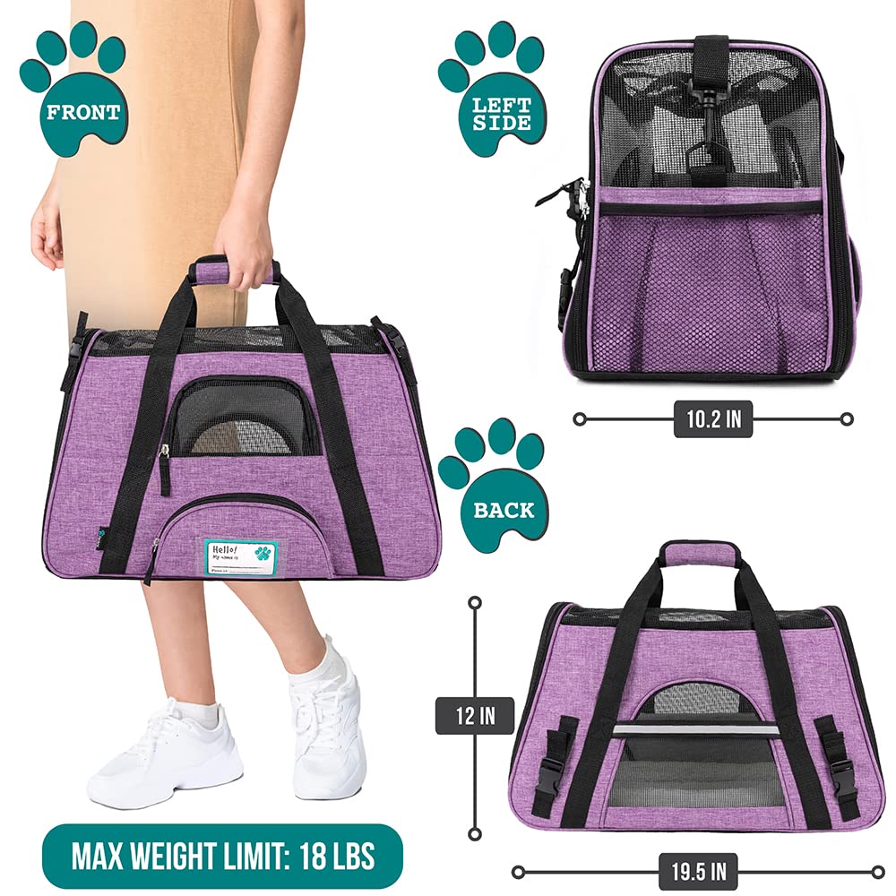 PetAmi ventilated soft carrier with mesh for improved airflow during travel