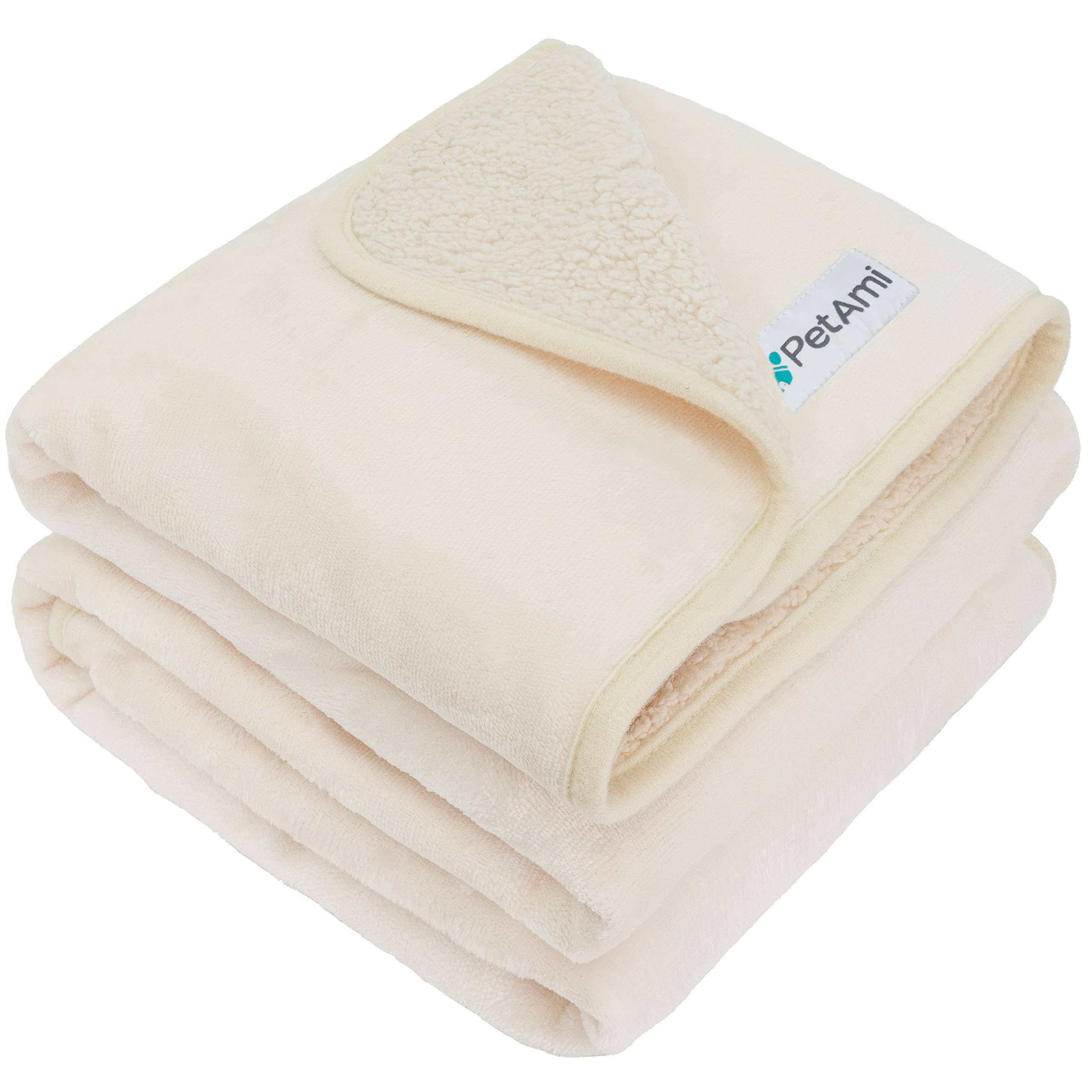 PetAmi large beige blanket 60x80 protects furniture and provides comfort.