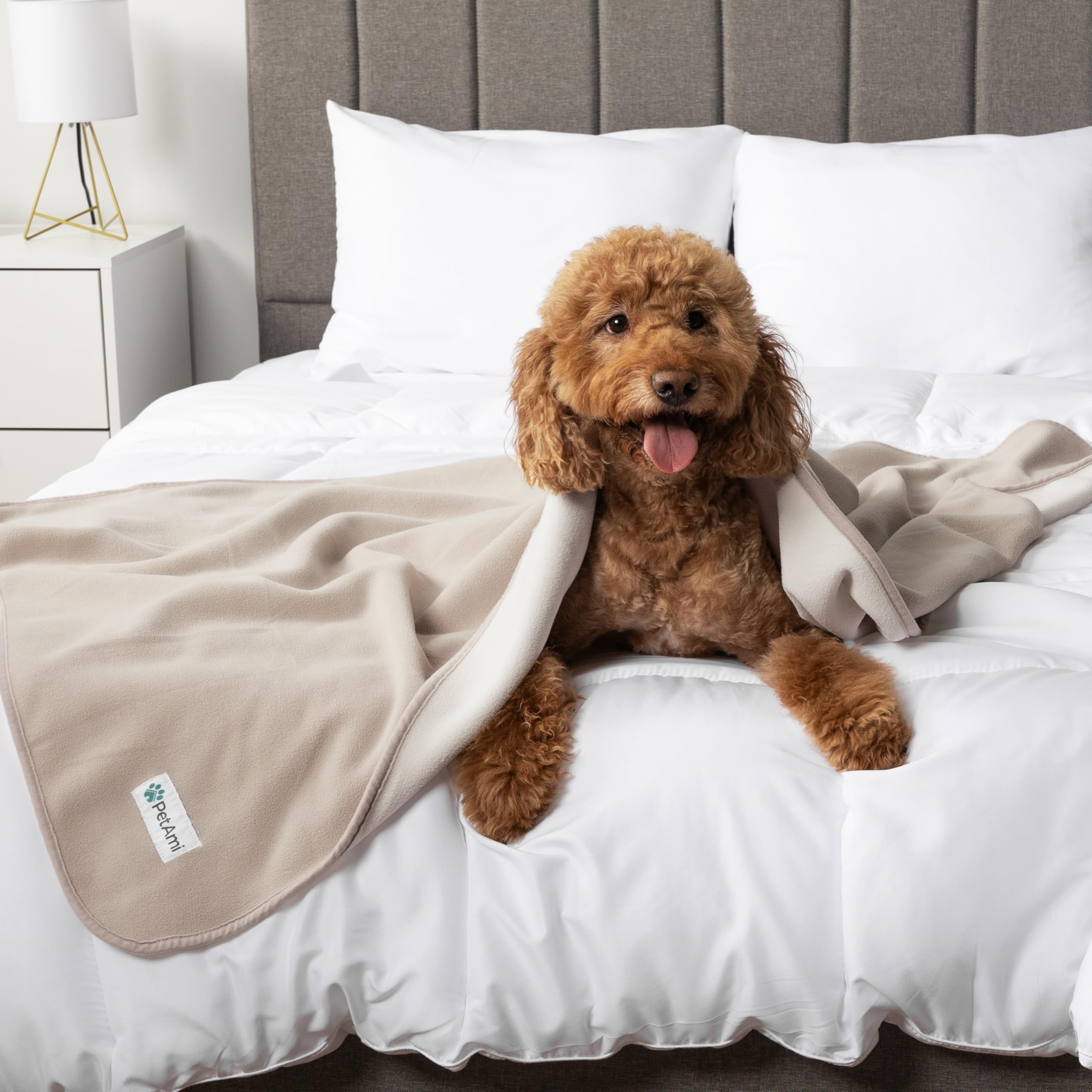 PetAmi waterproof dog blanket stain-resistant surface demonstrated on chair