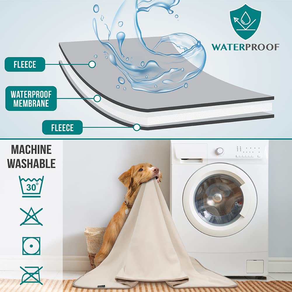 PetAmi waterproof dog blanket care close-up of machine-washable fabric for easy care