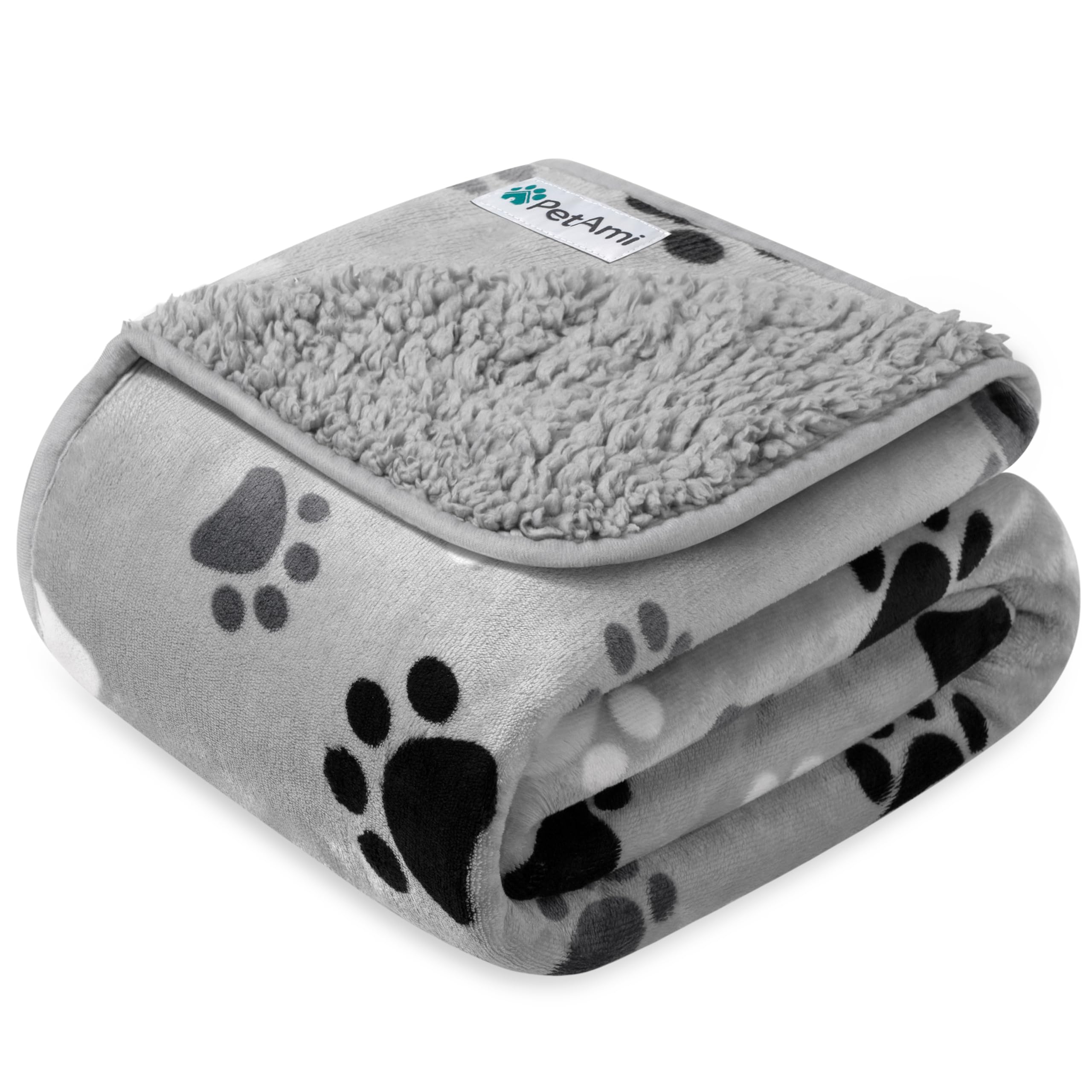PetAmi waterproof dog blanket on couch protects furniture from spills and fur.