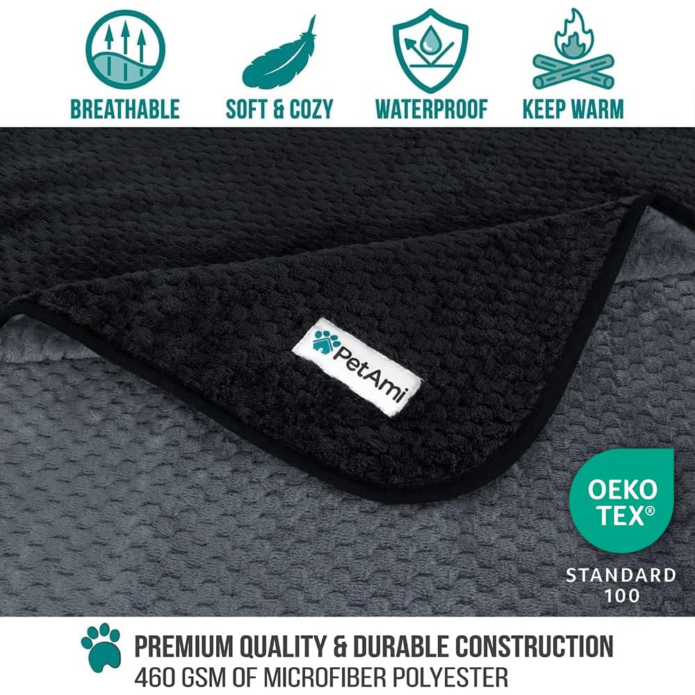 PetAmi waterproof dog blanket edge stitch durability keeps it intact after daily use.