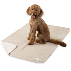 PetAmi waterproof dog blanket full view shows taupe-beige color for furniture protection