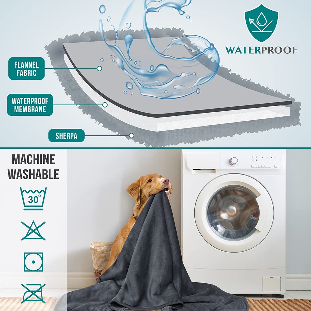PetAmi waterproof blanket close-up highlighting plush microfiber fleece for comfort.