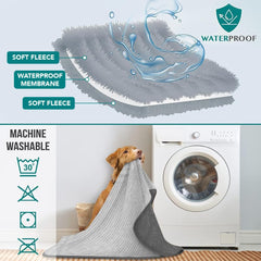 PetAmi reversible striped blanket invites cuddling with two soft fleece sides.