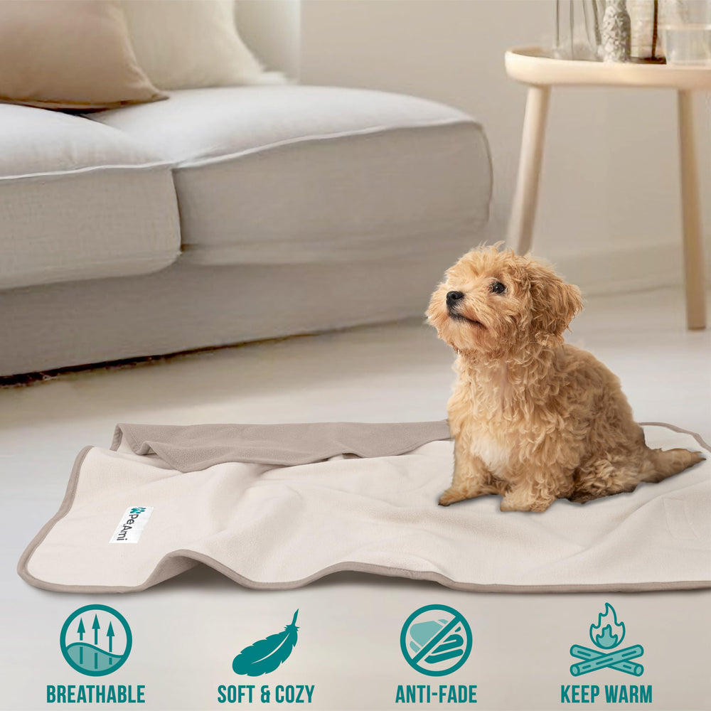 PetAmi waterproof dog blanket soft fleece texture close-up for warmth