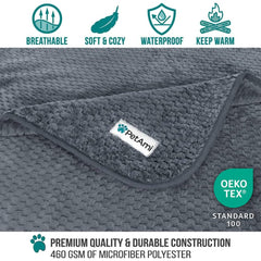 PetAmi dog blanket soft fleece reverse side texture for warm comfort.