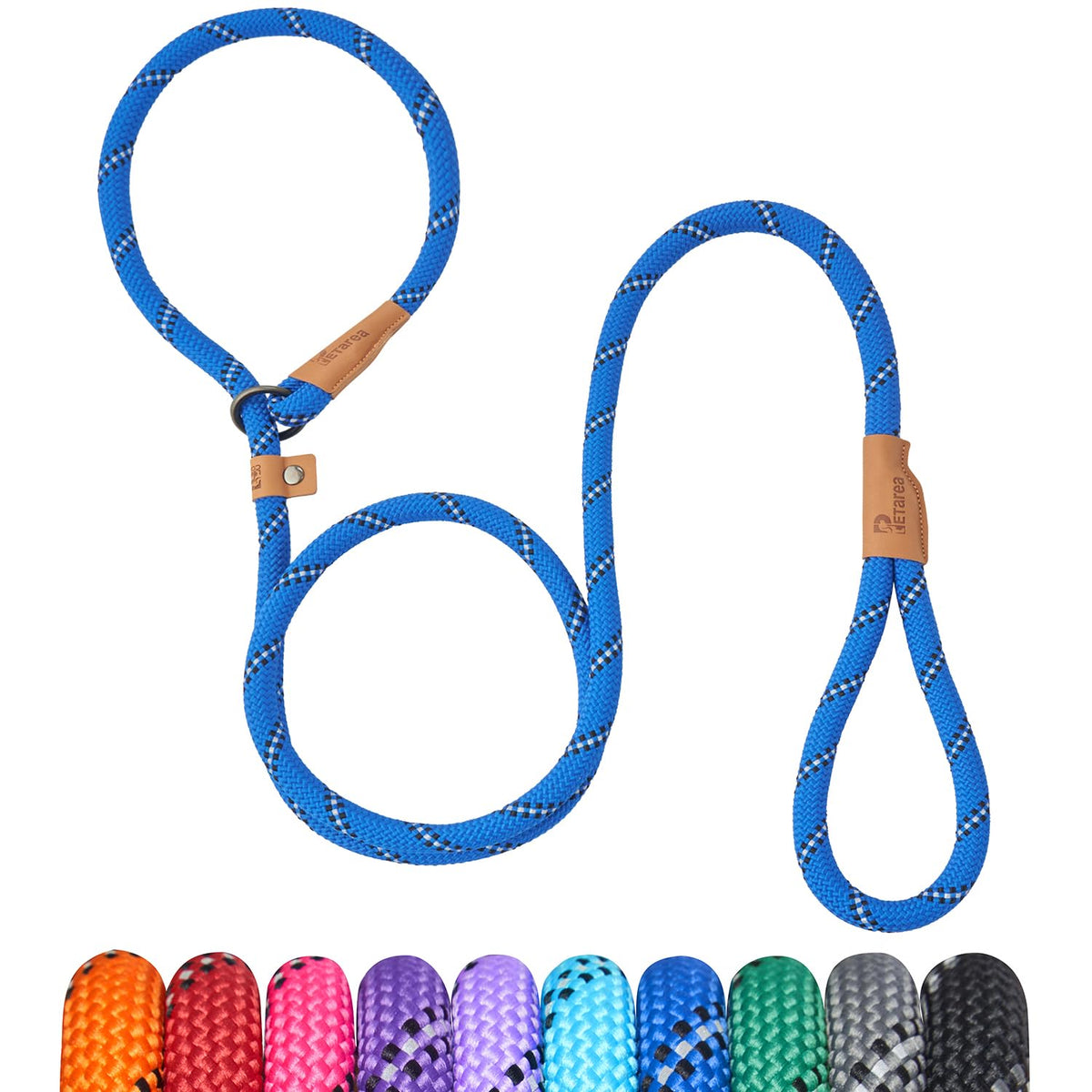 Petarea slip lead 5ft blue stripe for safe daily walks.