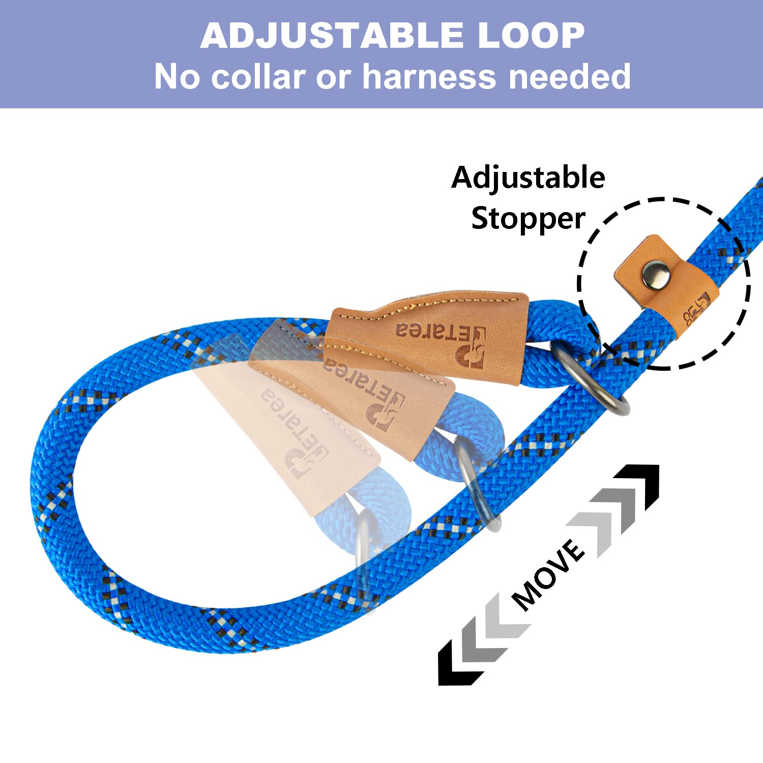 Petarea slip lead heavy-duty rope withstands strong pulling.