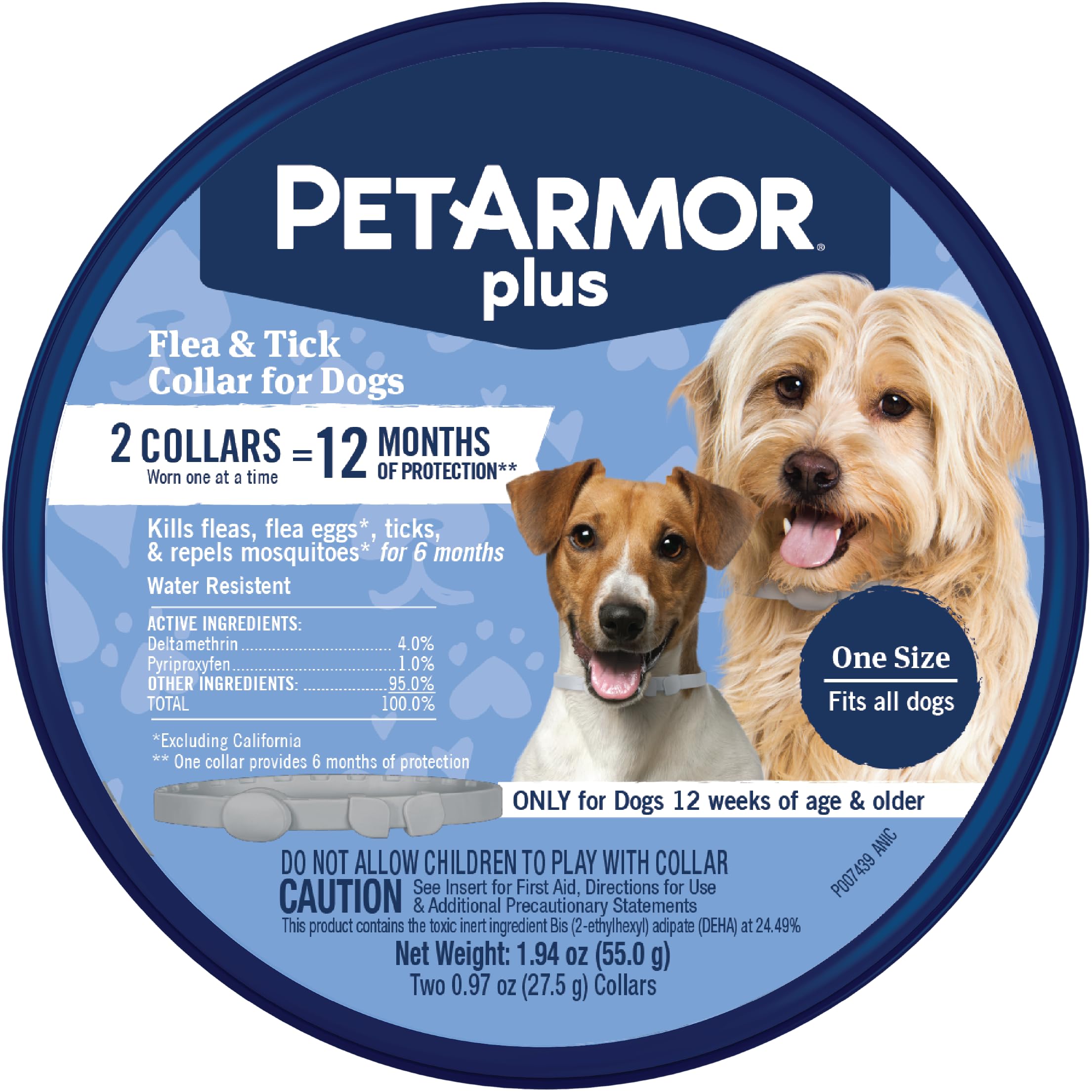 PetArmor Plus dog collar overview shows year round protection against fleas and ticks