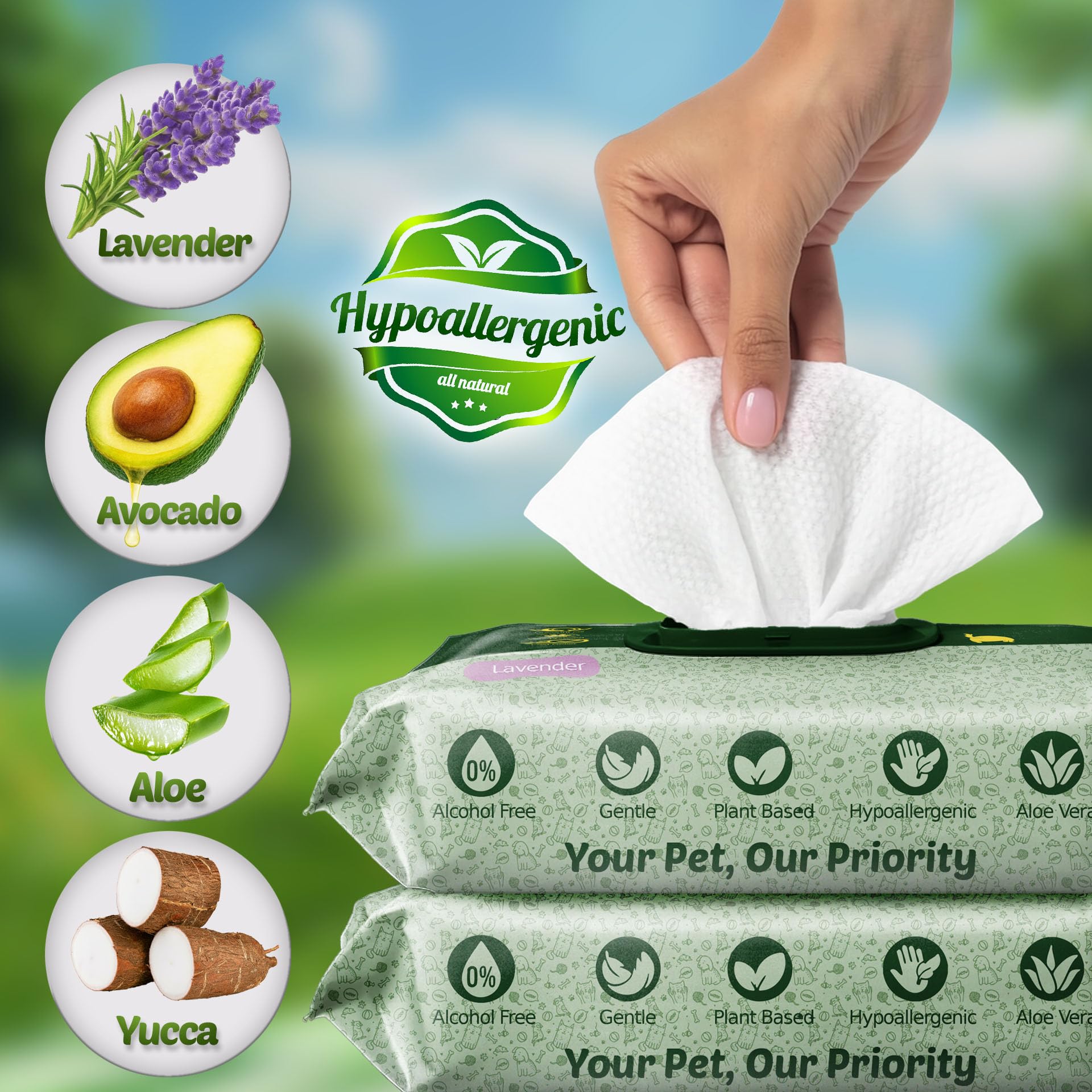 Petazy 400 dog wipes bum for hygienic cleanup