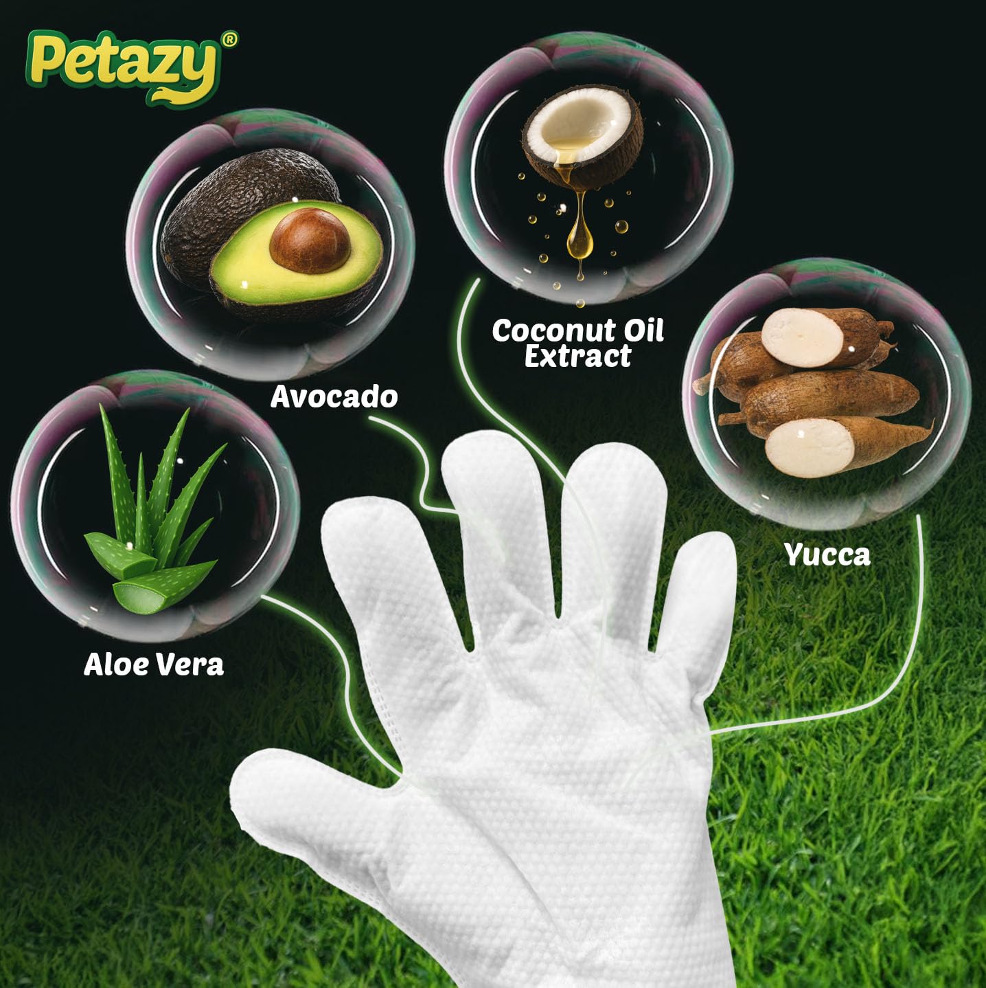 Petazy Pet Glove Wipes close-up gloves showing extra-thick design