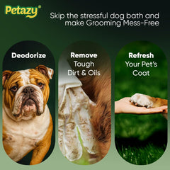 Petazy Pet Glove Wipes dog paw cleaning in action