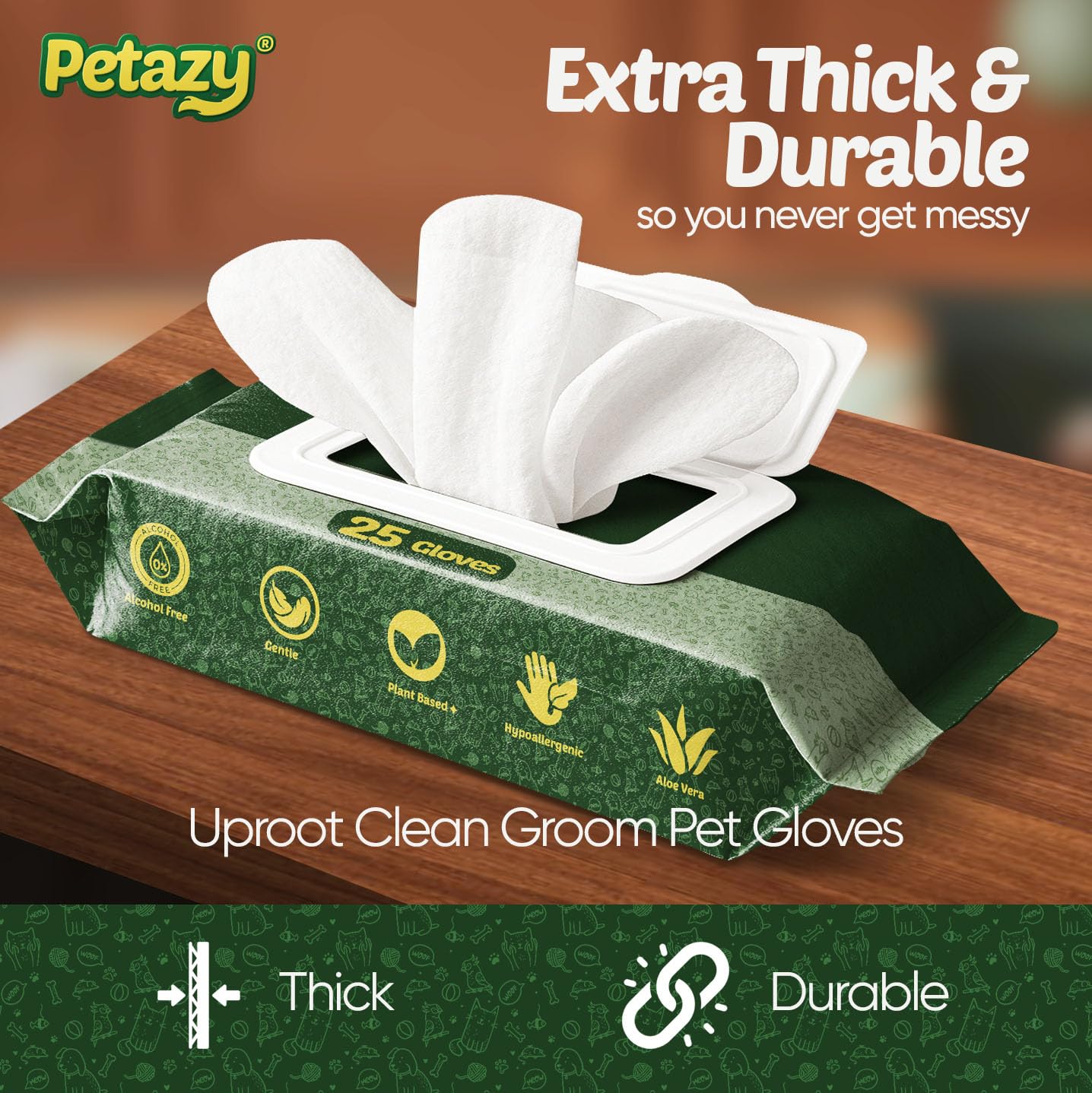 Petazy Pet Glove Wipes ears cleaning use case
