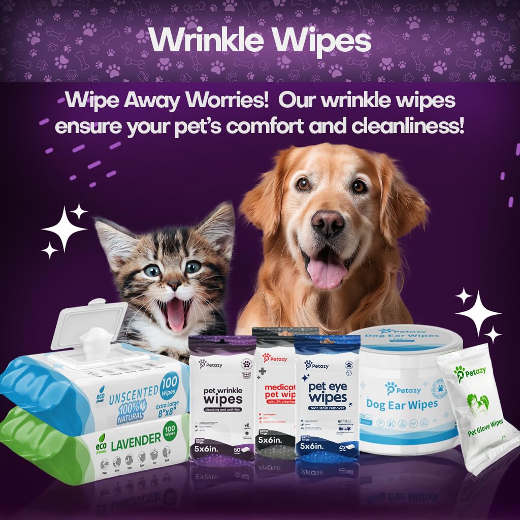Petazy Wrinkle Wipes include bonus glove wipes for messy days.