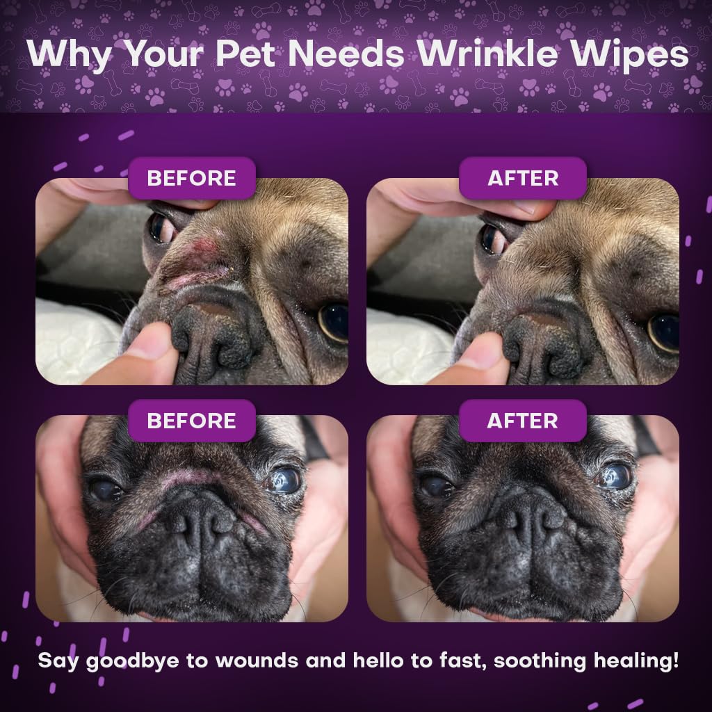 Petazy Wrinkle Wipes gentle unscented texture for sensitive folds.