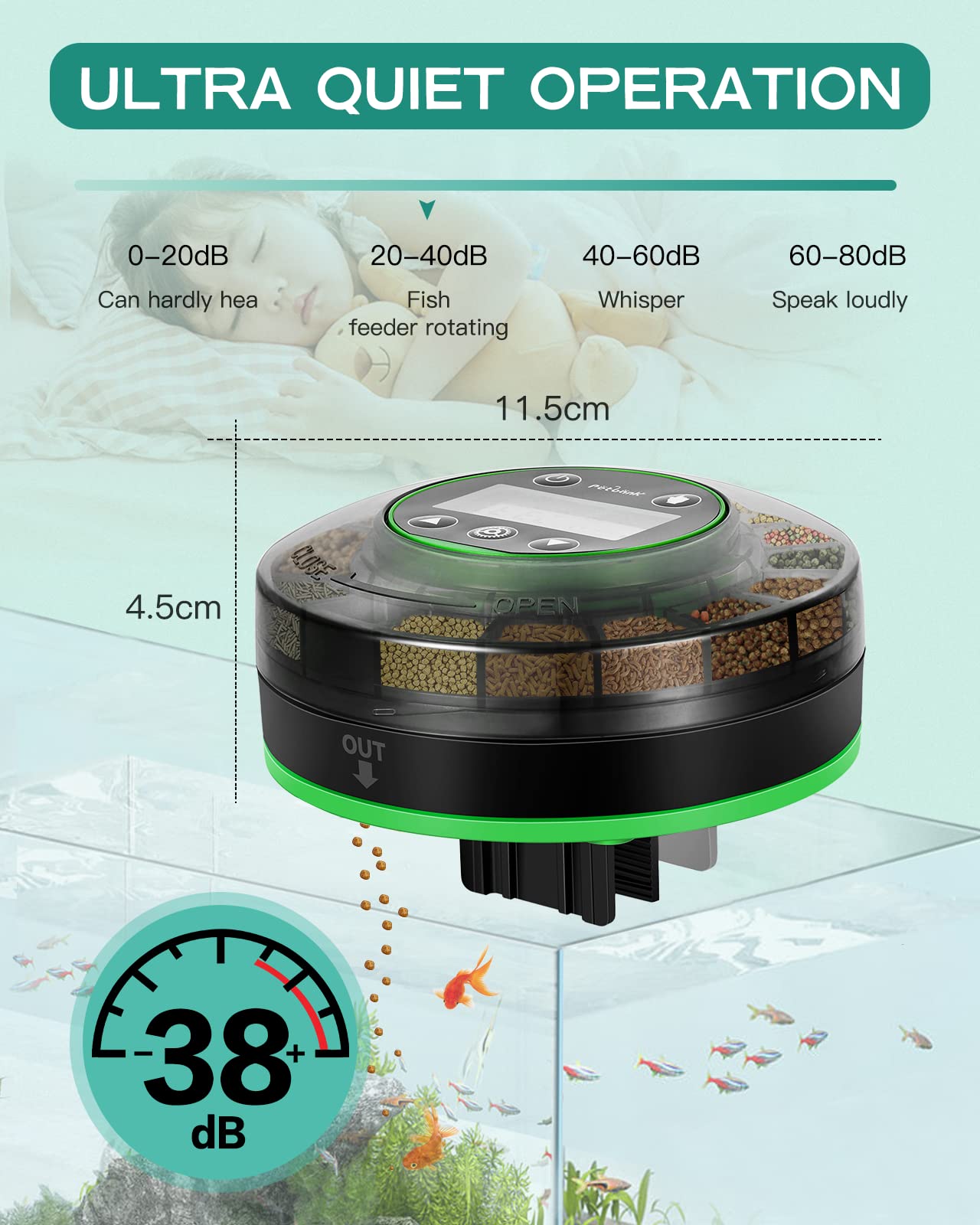 Petbank USB-C rechargeable unit with battery life up to two months.