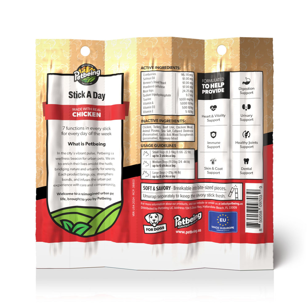 PETBEING Real meat dog treat chicken with craveable flavor and nutrients.