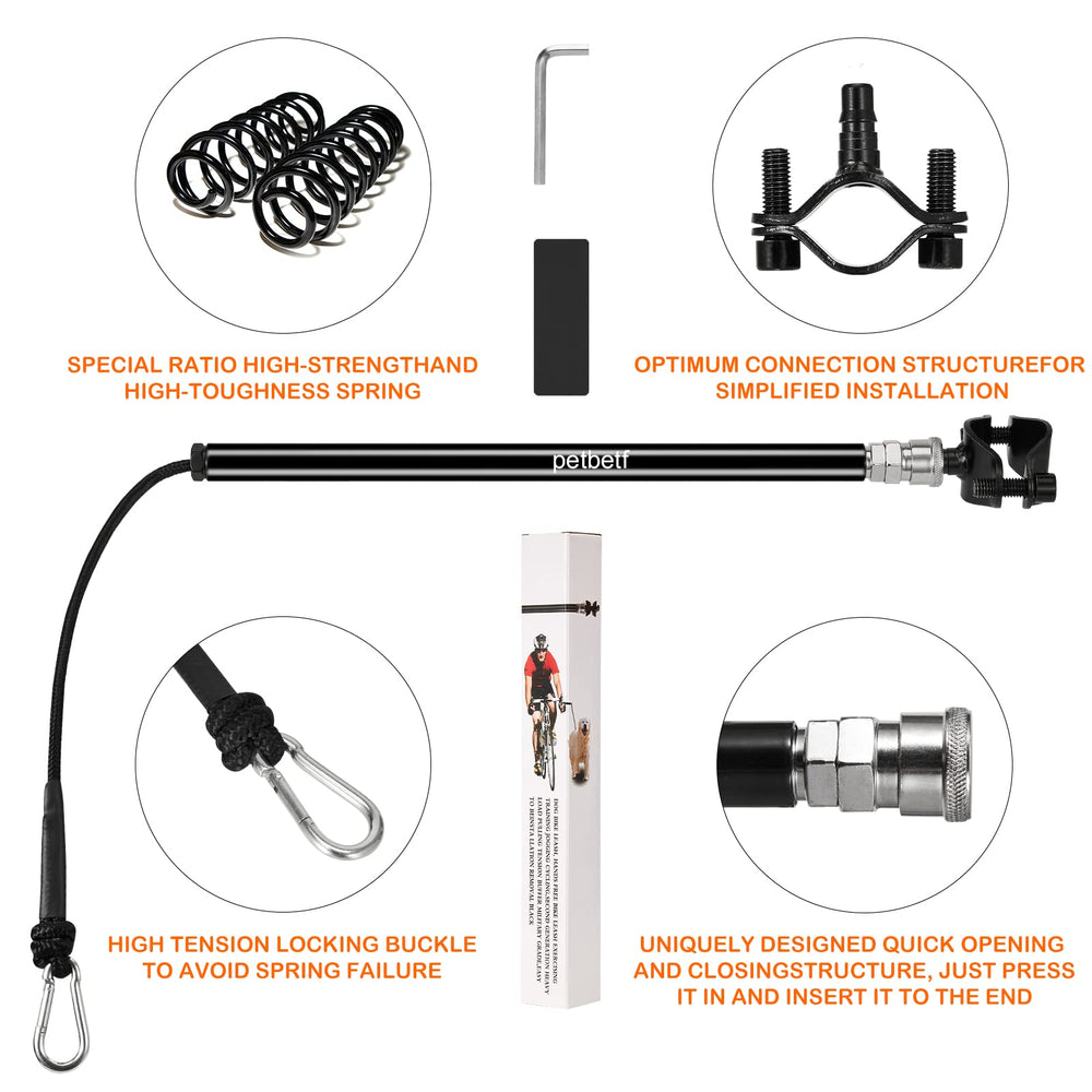 Petbetf leash spring-damping mechanism close-up highlights shock-absorbent performance.