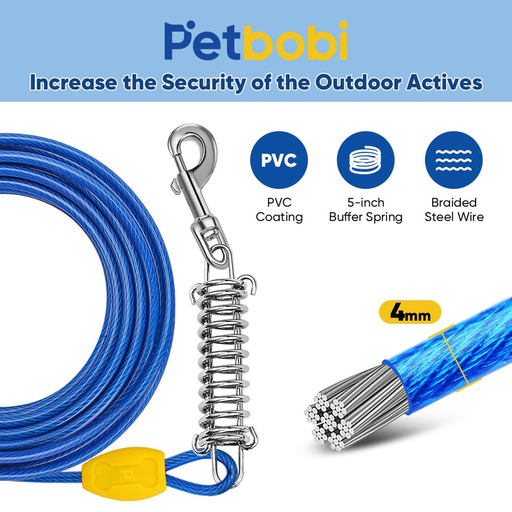 Petbobi 16-inch ground stake blue provides secure anchoring for pets.