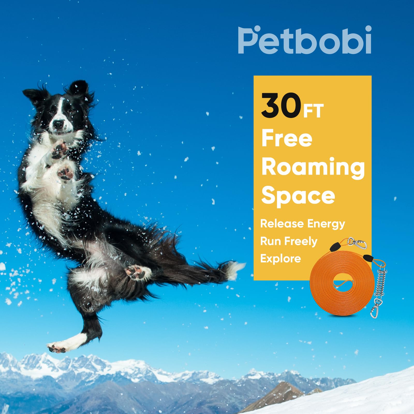Petbobi 360-degree swivel buckle prevents tangles during walks.