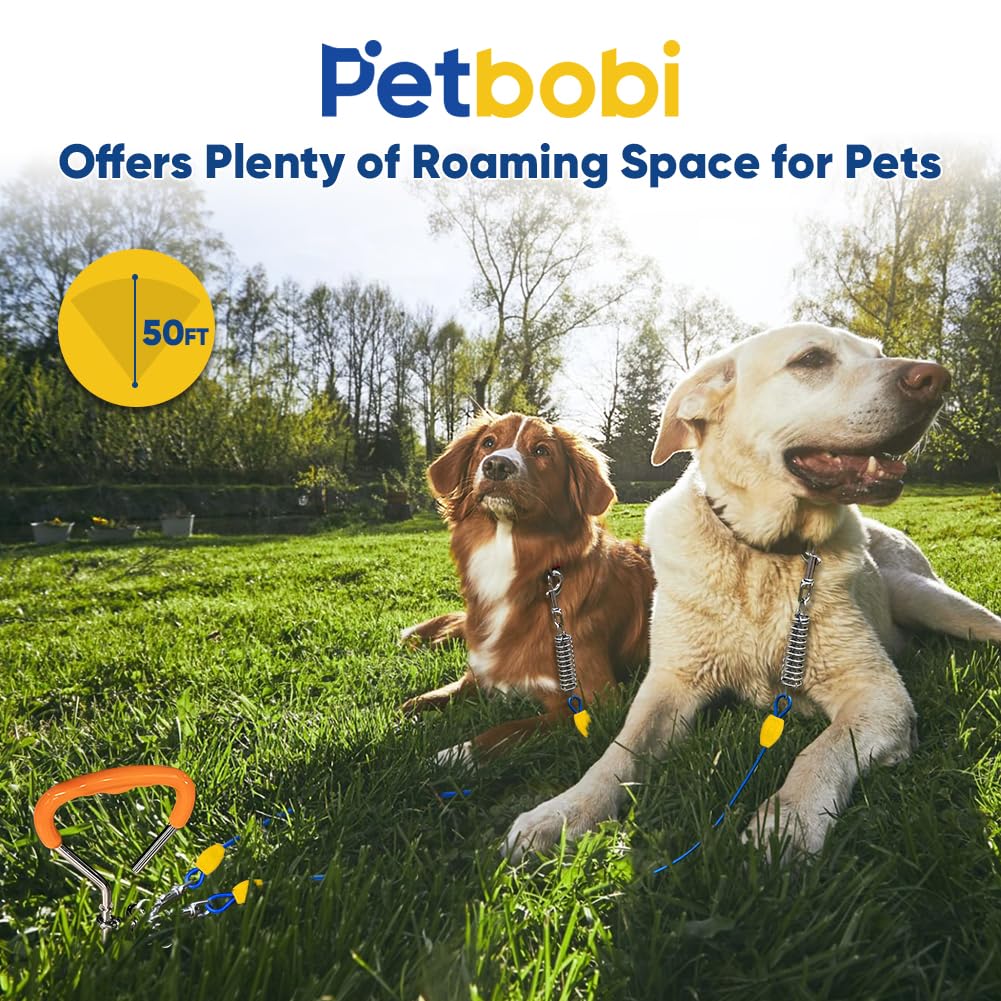 Petbobi 360-degree rotating clips prevent tangling during outdoor play.